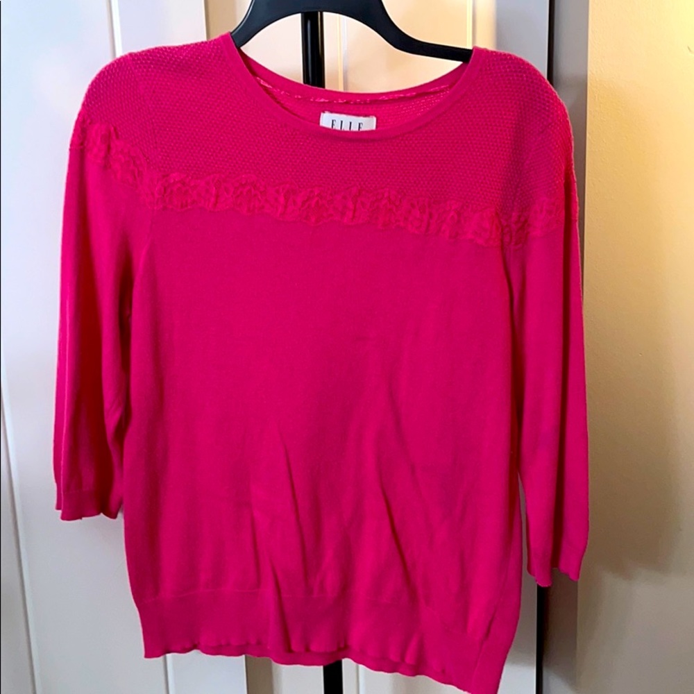 Pink Elle Sweater with Lace